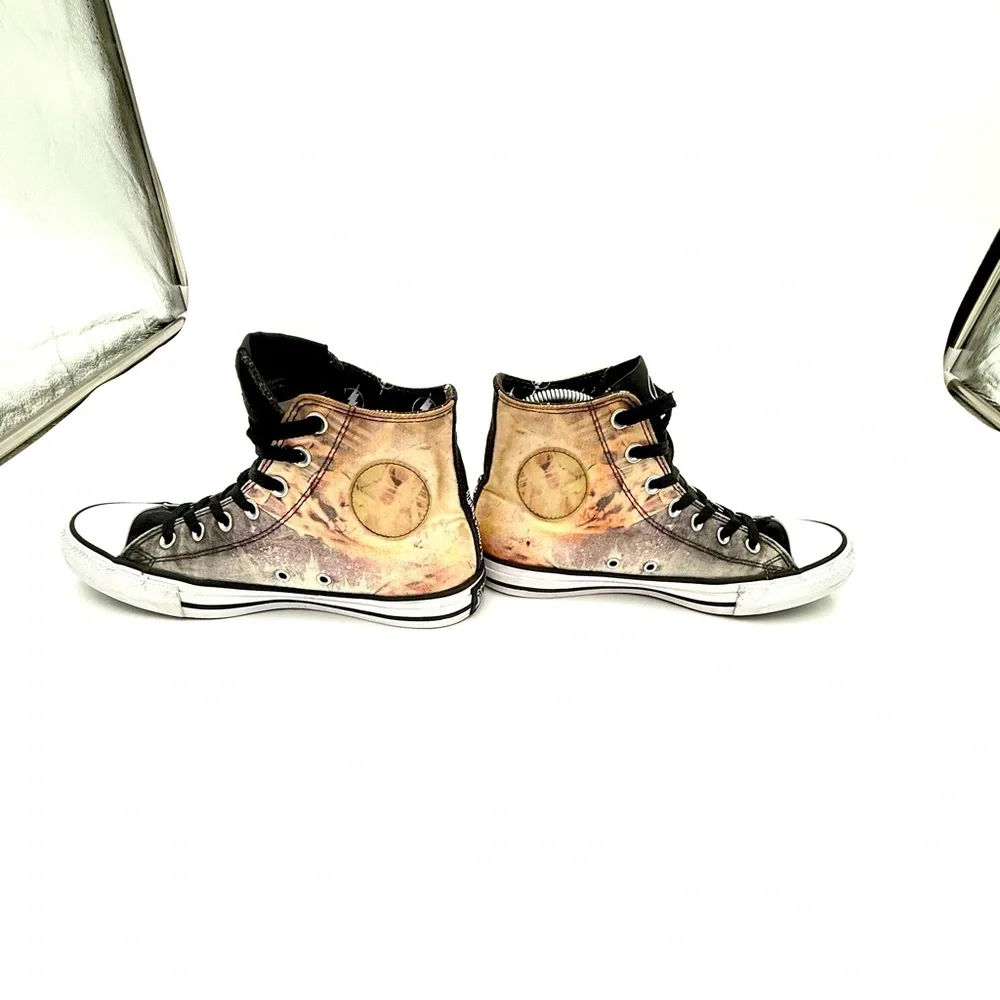 Converse Black and‎ Orange Graphic High-Top Sneakers